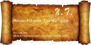 Neuschloss Terézia névjegykártya